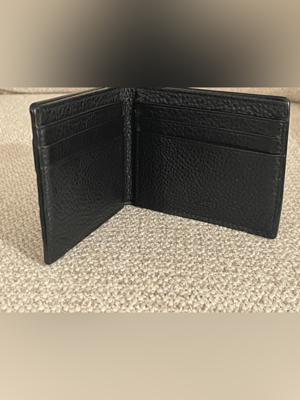 Coach Black and Brown Striped Leather Bifold Wallet - Picture 4 of 4